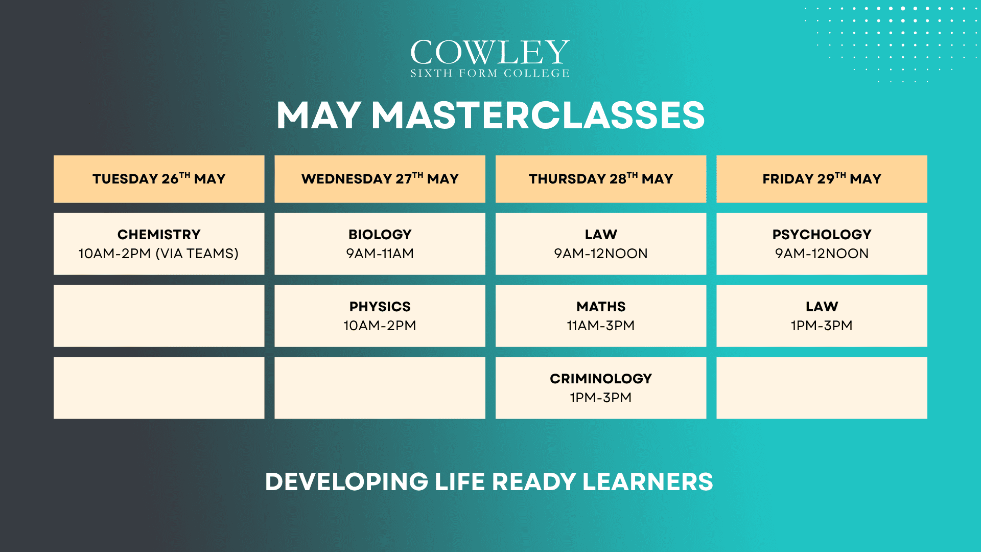 May Masterclasses (2)